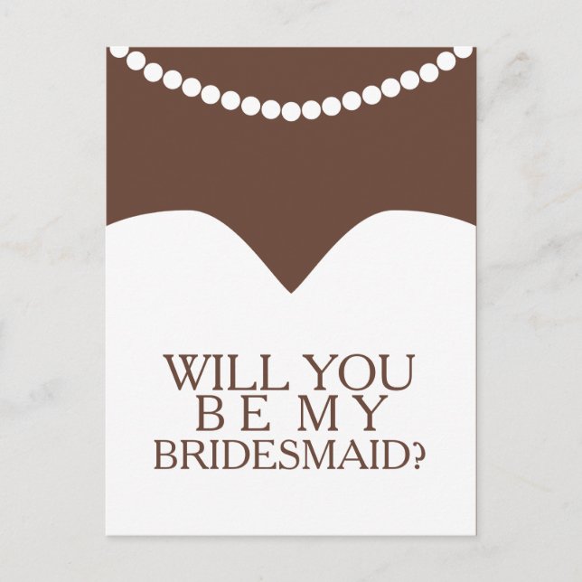 Postal De Invitación ¿Serás mi vestido de novia y mis perlas? (Anverso)