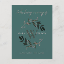 POSTAL DE INVITACIÓN SERVICIO MEMORIAL DE SÍNTOMAS DE AGUA ROSA VERDE