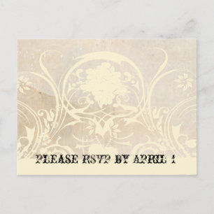 Postal De Invitación Shabby Lace Parchment RSVP