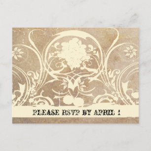 Postal De Invitación Shabby Lace Parchment RSVP