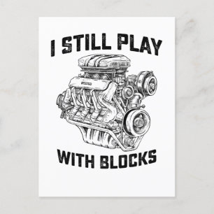 Postal De Invitación Sigo jugando con bloques Mecánico de automóviles