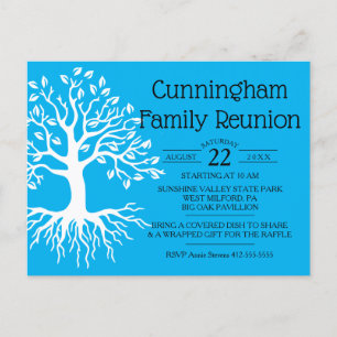 Postal De Invitación Silhouette de árbol familiar de la unión de la fam
