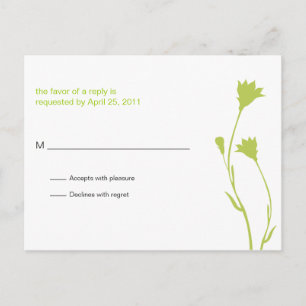Postal De Invitación Silhouette Floral RSVP