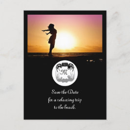 Postal De Invitación Silueta de cangrejo fantasma y monograma de sombra