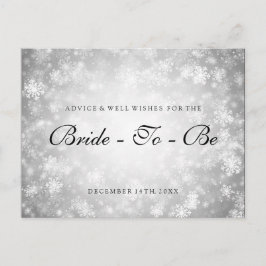 Postal De Invitación Silver Winter Wonderland Bridal Shower Advance