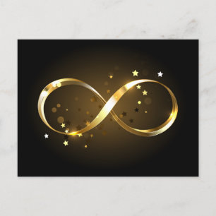 Postal De Invitación Símbolo de infinito dorado