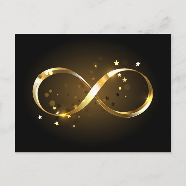 Postal De Invitación Símbolo de infinito dorado (Anverso)