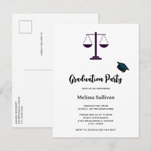Postal De Invitación Símbolo de Servicios Legales de Escalas de Justici