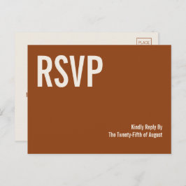 Postal De Invitación Simple Boho Terracotta Typography Wedding RSVP