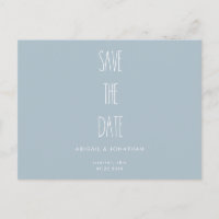 Simple Icy Blue Winter Wedding Guardar la fecha