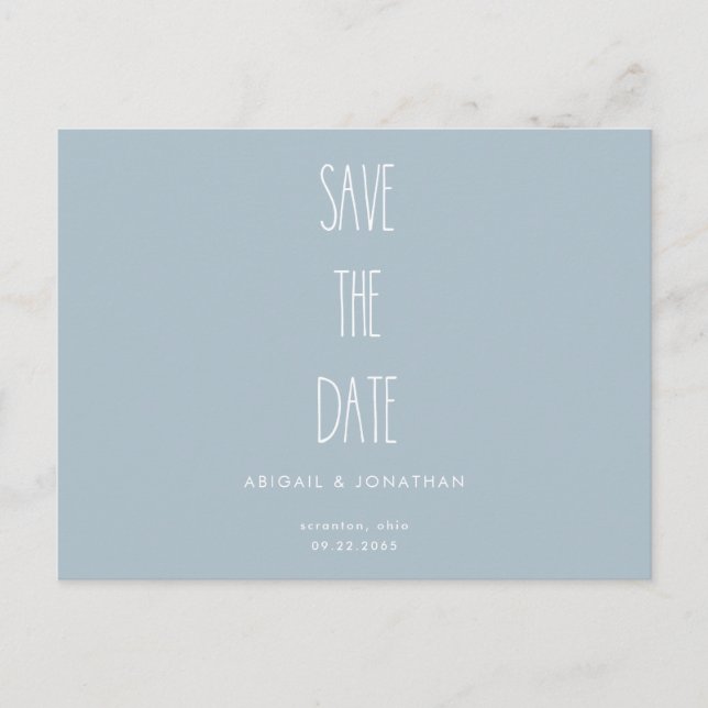 Postal De Invitación Simple Icy Blue Winter Wedding Guardar la fecha (Anverso)