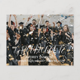 Postal De Invitación Simple Modern Calligraphy Photo Graduation 