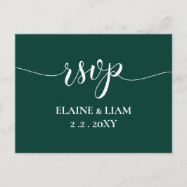 Postal De Invitación Simple y moderna boda verde esmeralda RSVP