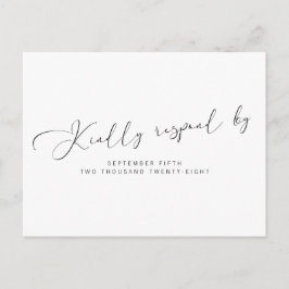 Postal De Invitación Simple y moderna caligrafía en blanco y negro RSVP