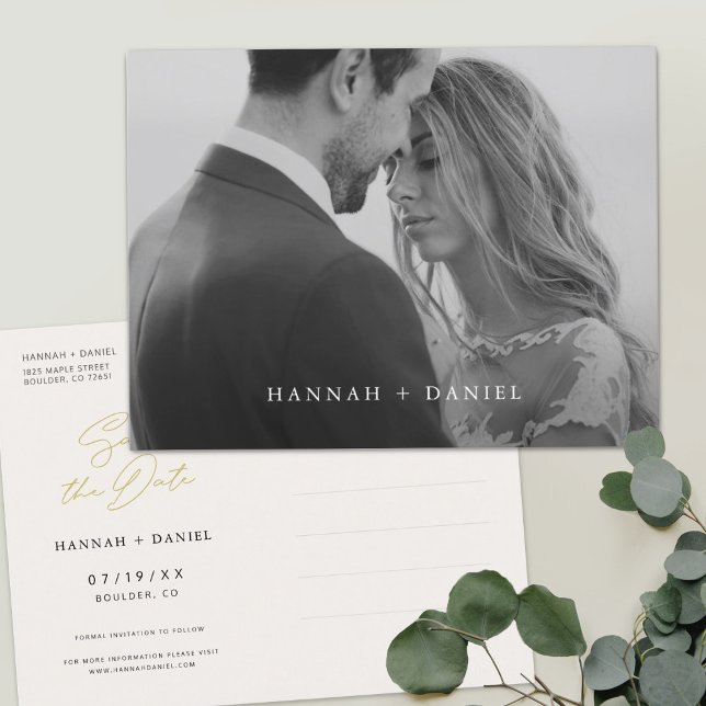 Postal De Invitación Simple y moderna foto Personalizado Guardar la fec (Subido por el creador)