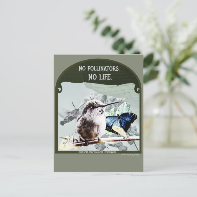 Postal De Invitación Sin polinizadores, sin vida (Anverso de pie)