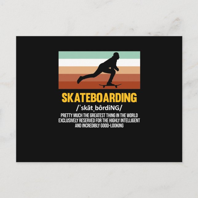 Postal De Invitación Skateboard Definición Skateboarder Skateboard (Anverso)