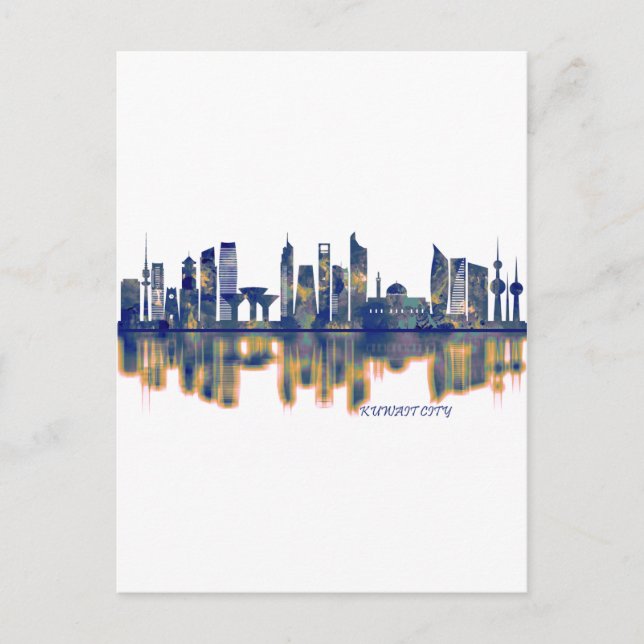 Postal De Invitación Skyline de la ciudad de Kuwait (Anverso)