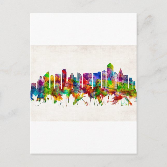 Postal De Invitación Skyline de San Diego (Anverso)