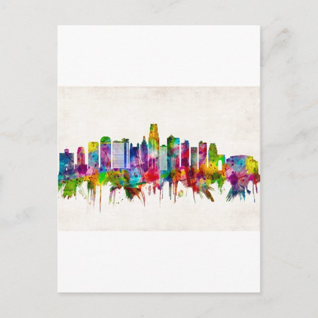 Postal De Invitación Skyline Missouri de Kansas City (Anverso)