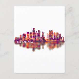Postal De Invitación Skyline Philadelphia Pennsylvania