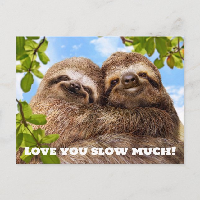 Postal De Invitación Sloth Couple (Anverso)