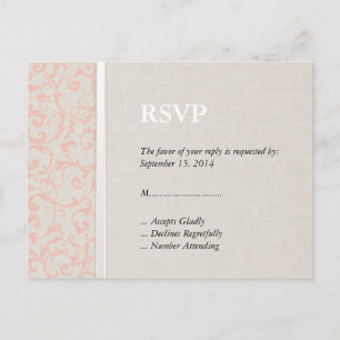 Postal De Invitación SmartElegance Coral RSVP