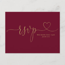 Postal De Invitación Solicitud de canción con guión de corazón dorado y