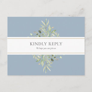 Postal De Invitación Solicitud de canción de boda azul polvoriento con 