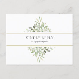 Postal De Invitación Solicitud de canción de boda de elegante vegetació