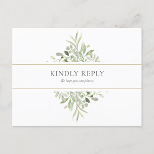 Postal De Invitación Solicitud de canción de boda de elegante vegetació
