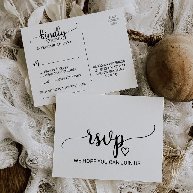 Postal De Invitación Solicitud de canción de calligrafía negra simple R (Subido por el creador)