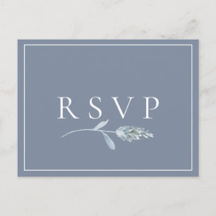 Postal De Invitación Solicitud de canción de RSVP de boda botánica azul