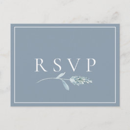 Postal De Invitación Solicitud de canción de RSVP de boda botánica azul