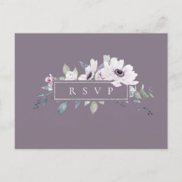 Postal De Invitación Solicitud de canción de RSVP de boda floral violet