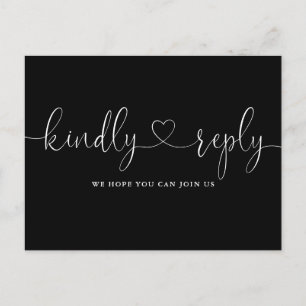 Postal De Invitación Solicitud de canción en negro y blanco con letra d