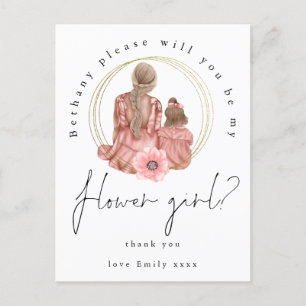 Postal De Invitación Solicitud de ilustración de niñas para ser mi niña
