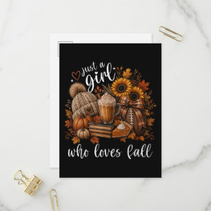 Postal De Invitación Sólo una chica que ama el otoño