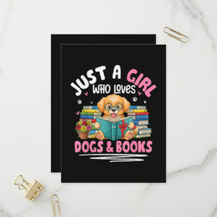 Postal De Invitación Solo Una Chica Que Ama Los Perros Y Leer Libros