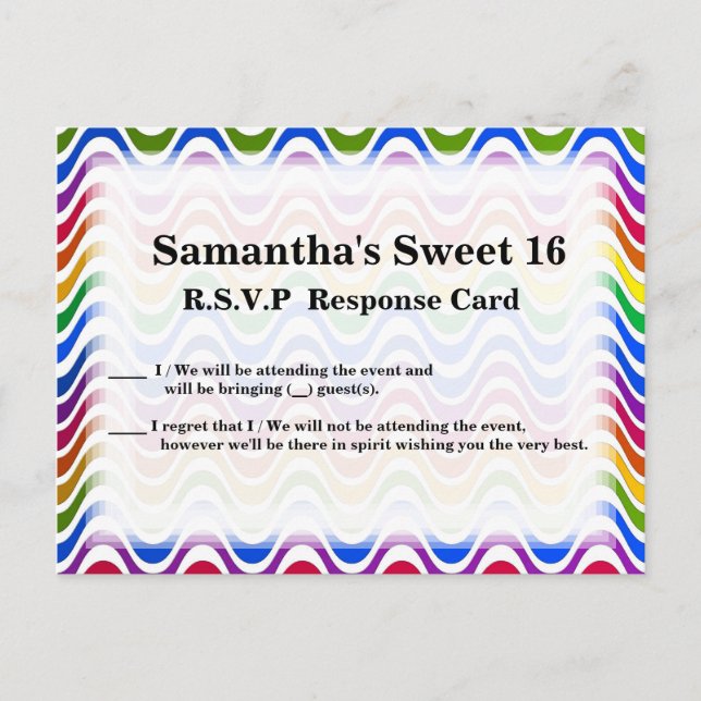 Postal De Invitación Sólo una onda - Primario (Anverso)