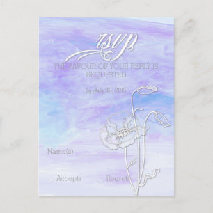 POSTAL DE INVITACIÓN SOMBRAS DE AZULES COLOR DE AGUA RSVP