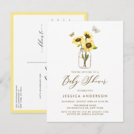 Postal De Invitación Sombras rusas en Baby Shower en Mason Jar