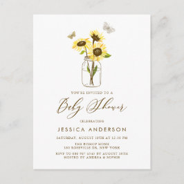 Postal De Invitación Sombras rusas en Baby Shower en Mason Jar