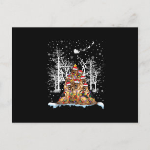 Postal De Invitación Sombrero divertido de árbol de Navidad para perro 
