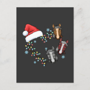 Postal De Invitación Sombrero Santa con caballos Navidades de Santa Mar