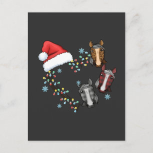 Postal De Invitación Sombrero Santa con caballos Navidades de Santa Mar