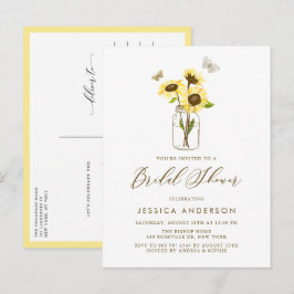Postal De Invitación Sombrillas amarillas en la ducha de novias Mason J