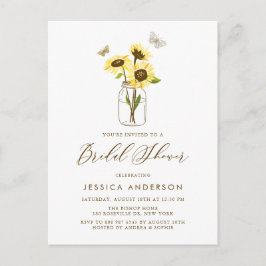 Postal De Invitación Sombrillas amarillas en la ducha de novias Mason J