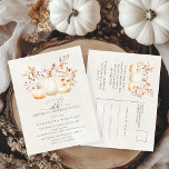 Postal De Invitación SORPRESA FIESTA 30 hojas de calabaza blanca<br><div class="desc">Las elegantes calabazas blancas están enclavadas en hojas rojas,  verdes naranjas y saladas y flores silvestres.</div>