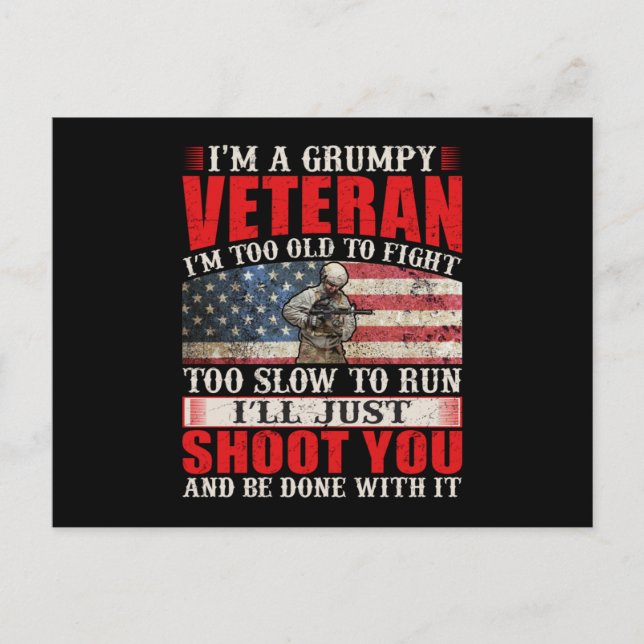 Postal De Invitación Soy un veterano de EEUU, me arrepiento de nada (Anverso)